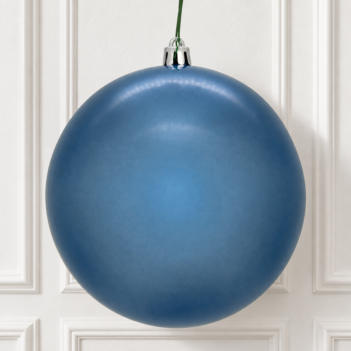 4" Shatterproof Ball Ornament - Denim Blue - Pearl - Bag of 6 — view 2