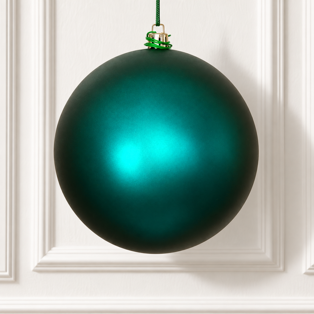 4" Shatterproof Ball Ornament - Dark Teal - Matte - UV Treated - Bag of 6 — view 2