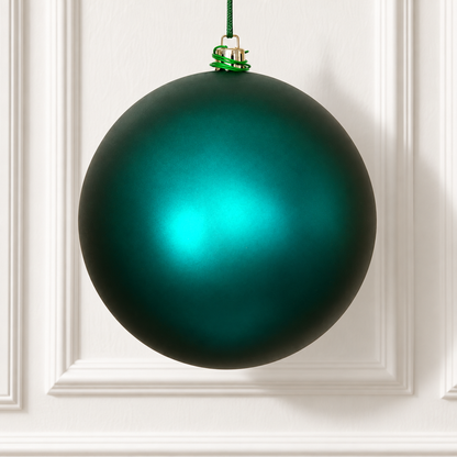 4" Shatterproof Ball Ornament - Dark Teal - Matte - UV Treated - Bag of 6 — view 2