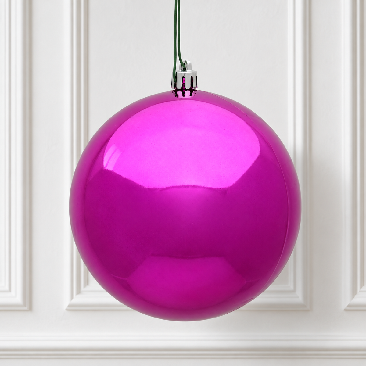 4" Shatterproof Ball Ornament - Fuchsia - Candy - UV Treated - Bag of 6 — view 2
