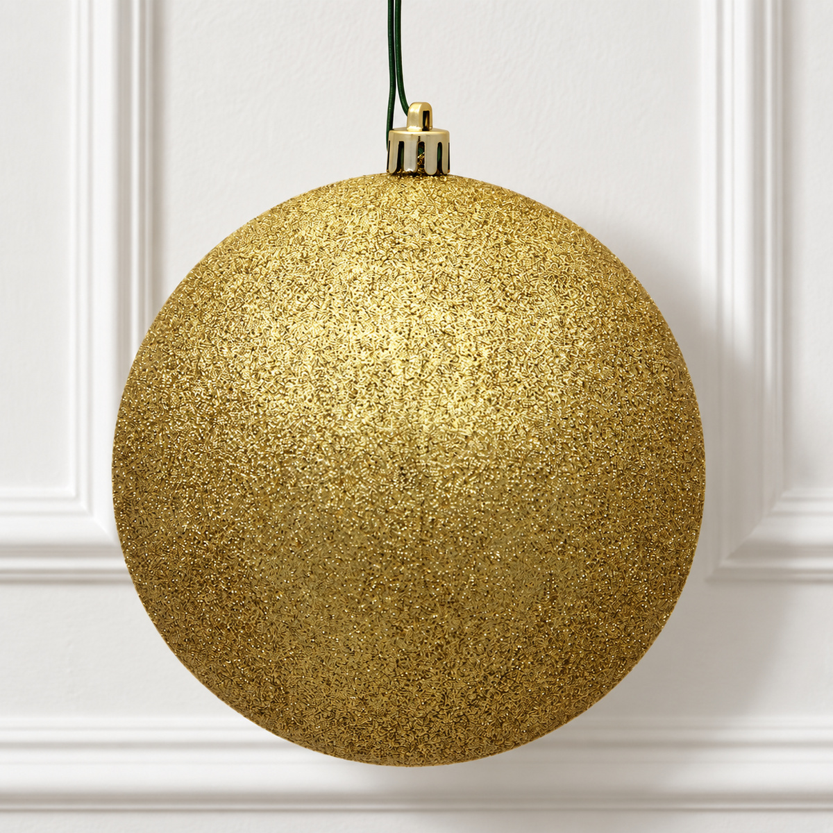 4" Shatterproof Ball Ornament - Gold - Glitter - Bag of 6 — view 2