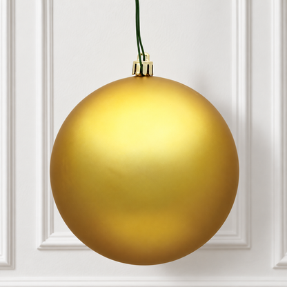 4" Shatterproof Ball Ornament - Gold - Matte - UV Treated - Bag of 6 — view 2