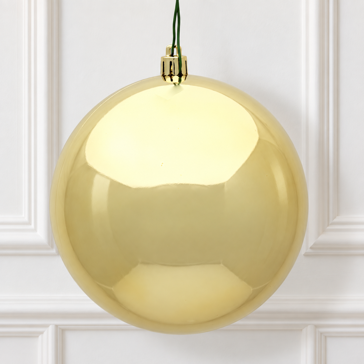 4" Shatterproof Ball Ornament - Gold - Shiny - UV Treated - Bag of 6 — view 2