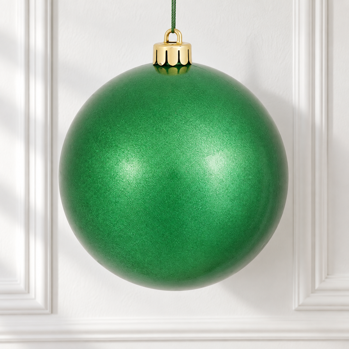 4" Shatterproof Ball Ornament - Green - Candy - UV Treated - Bag of 6 — view 2