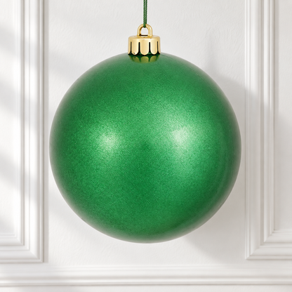 4" Shatterproof Ball Ornament - Green - Candy - UV Treated - Bag of 6 — view 2