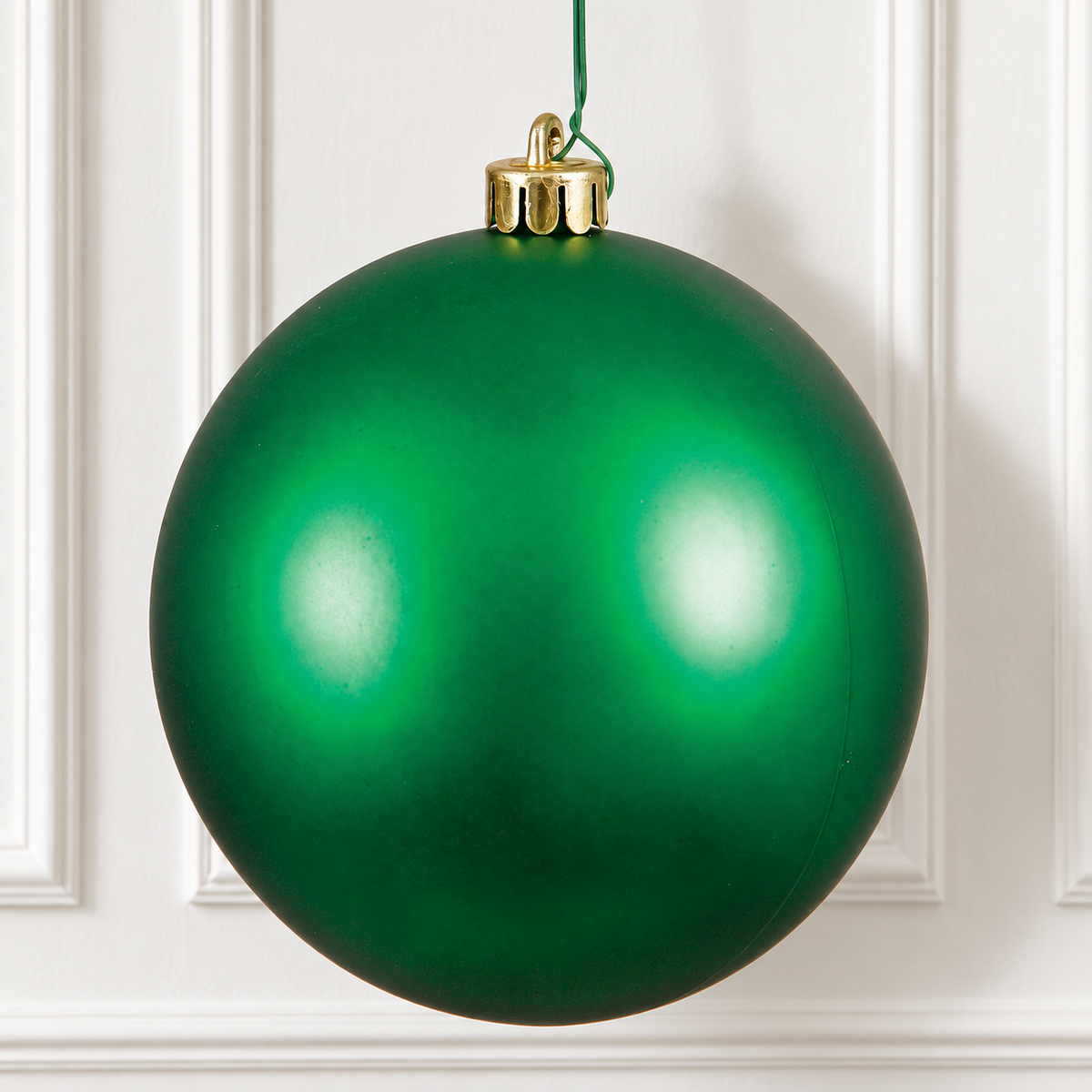 4" Shatterproof Ball Ornament - Green - Matte - UV Treated - Bag of 6 — view 2