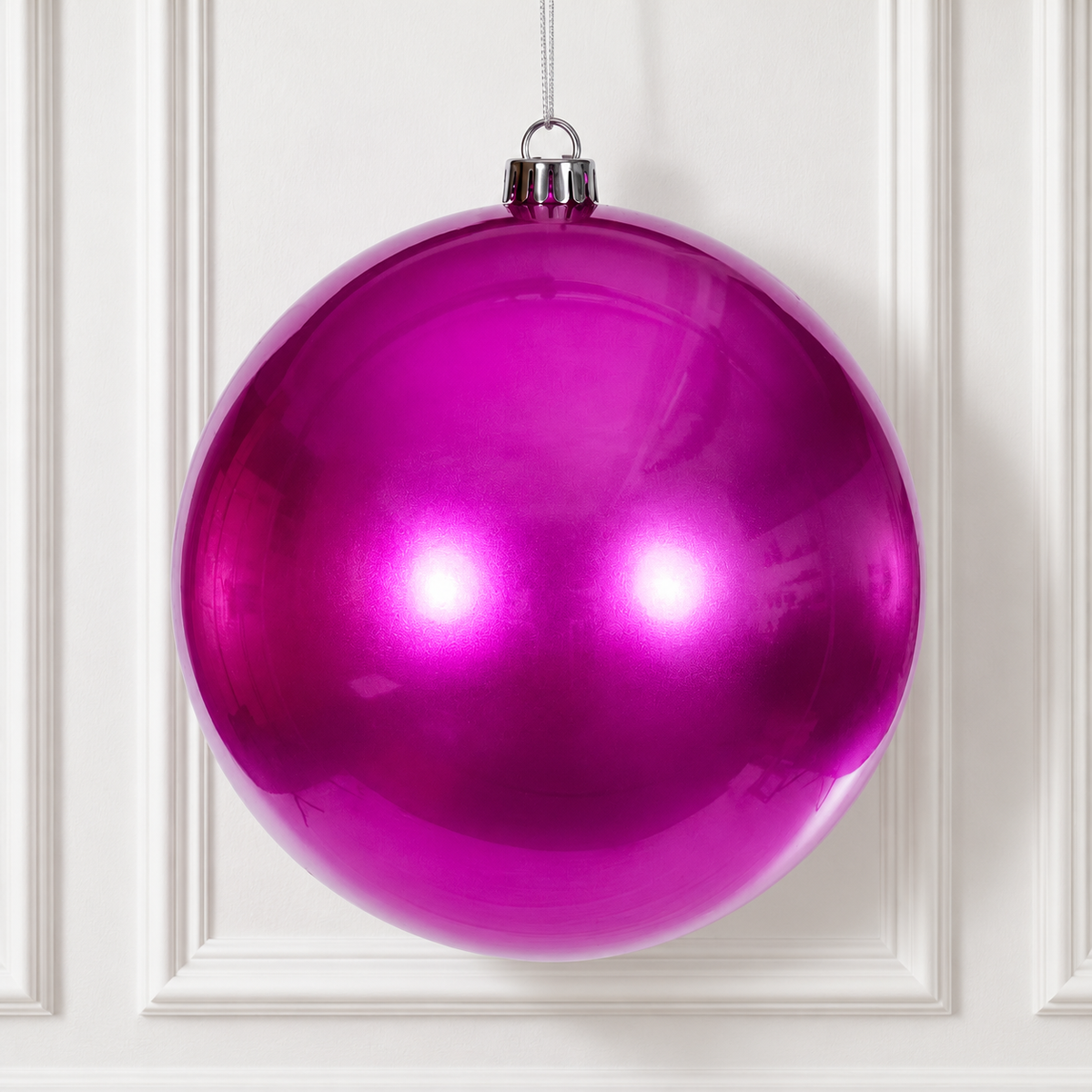 4" Shatterproof Ball Ornament - Hot Pink - Candy - UV Treated - Bag of 6 — view 2