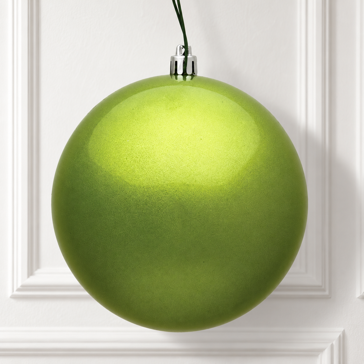 4" Shatterproof Ball Ornament - Lime - Candy - UV Treated - Bag of 6 — view 2