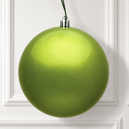 4" Shatterproof Ball Ornament - Lime - Candy - UV Treated - Bag of 6 — view 2