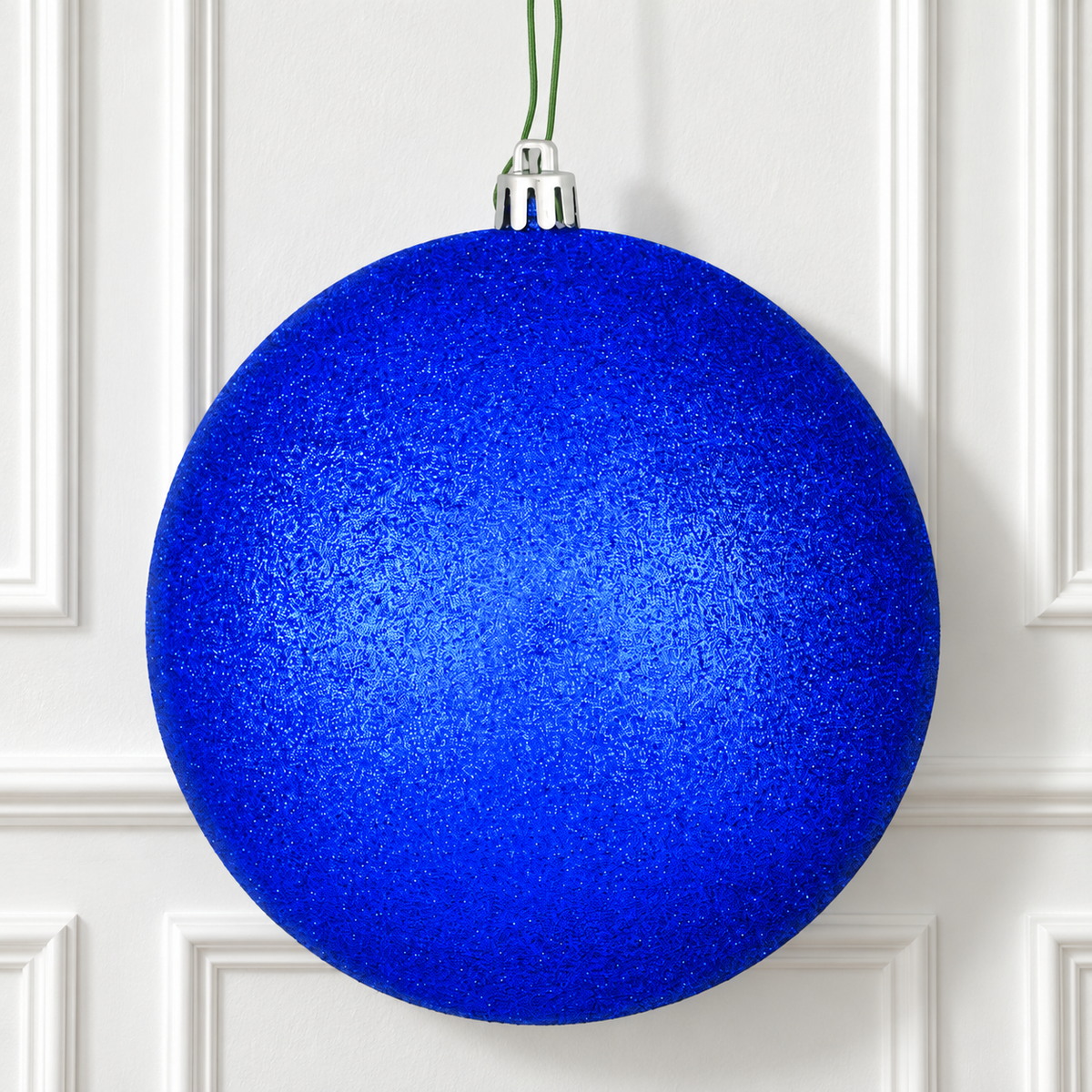 4" Shatterproof Ball Ornament - Midnight Blue - Glitter - Bag of 6 — view 2