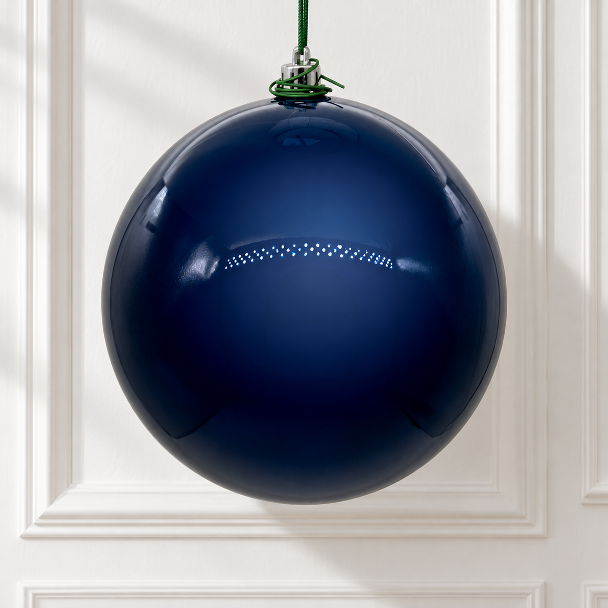 4" Shatterproof Ball Ornament - Midnight Blue - Pearl - Bag of 6 — view 2