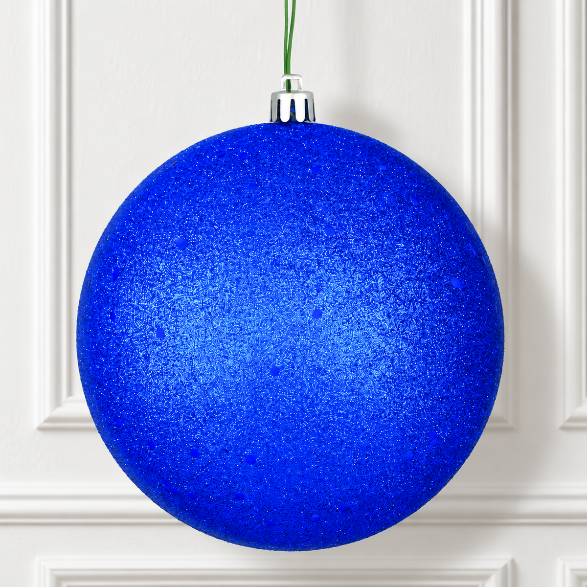 4" Shatterproof Ball Ornament - Midnight Blue - Sequin - UV Treated - Bag of 6 — view 2