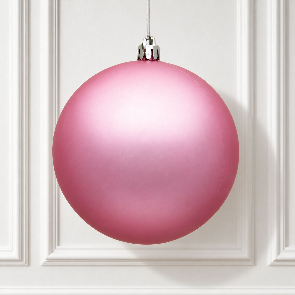 4" Shatterproof Ball Ornament - Pink - Matte - UV Treated - Bag of 6 — view 2
