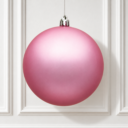 4" Shatterproof Ball Ornament - Pink - Matte - UV Treated - Bag of 6 — view 2