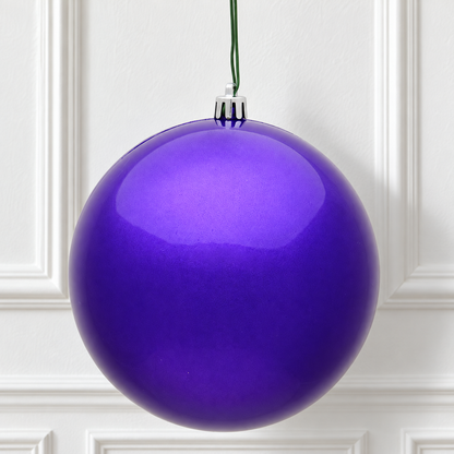 4" Shatterproof Ball Ornament - Purple - Candy - Bag of 6 — view 2