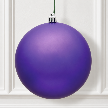 4" Shatterproof Ball Ornament - Purple - Matte - UV Treated - Bag of 6 — view 2