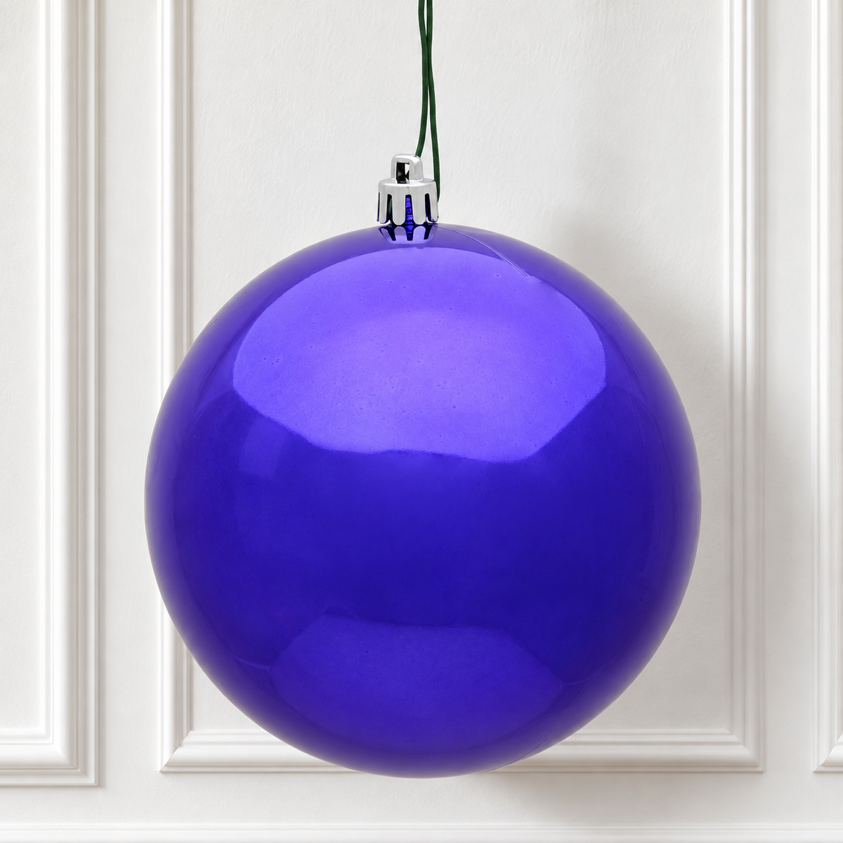4" Shatterproof Ball Ornament - Purple - Shiny - UV Treated - Bag of 6 — view 2