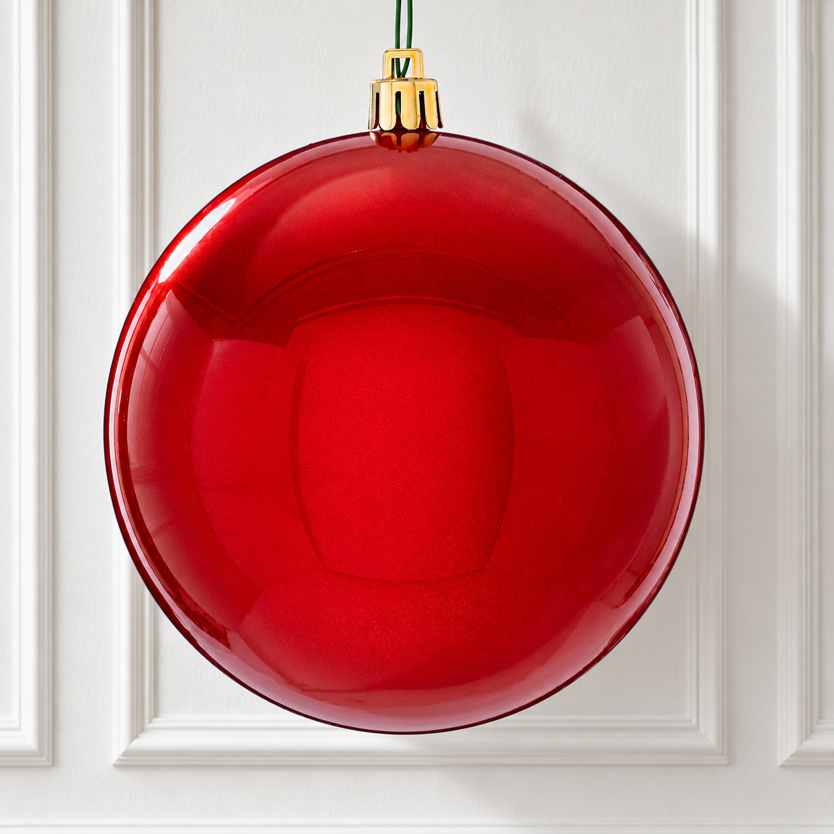 4" Shatterproof Ball Ornament - Red - Candy - UV Treated - Bag of 6 — view 2