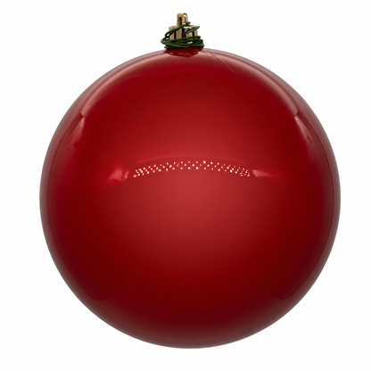 4" Shatterproof Ball Ornament - Red - Pearl - Bag of 6 — view 1
