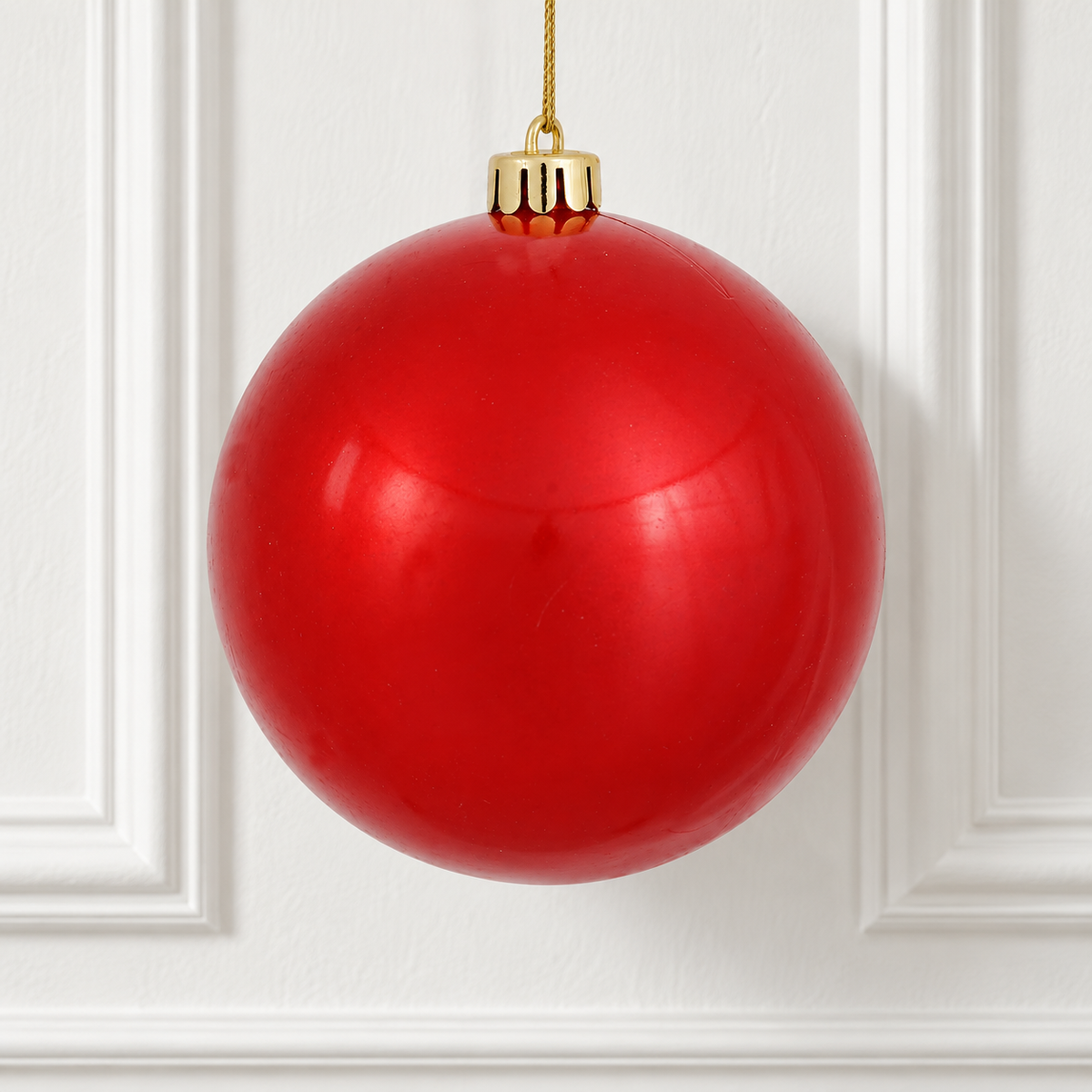 4" Shatterproof Ball Ornament - Red - Shiny - UV Treated - Bag of 6 — view 2