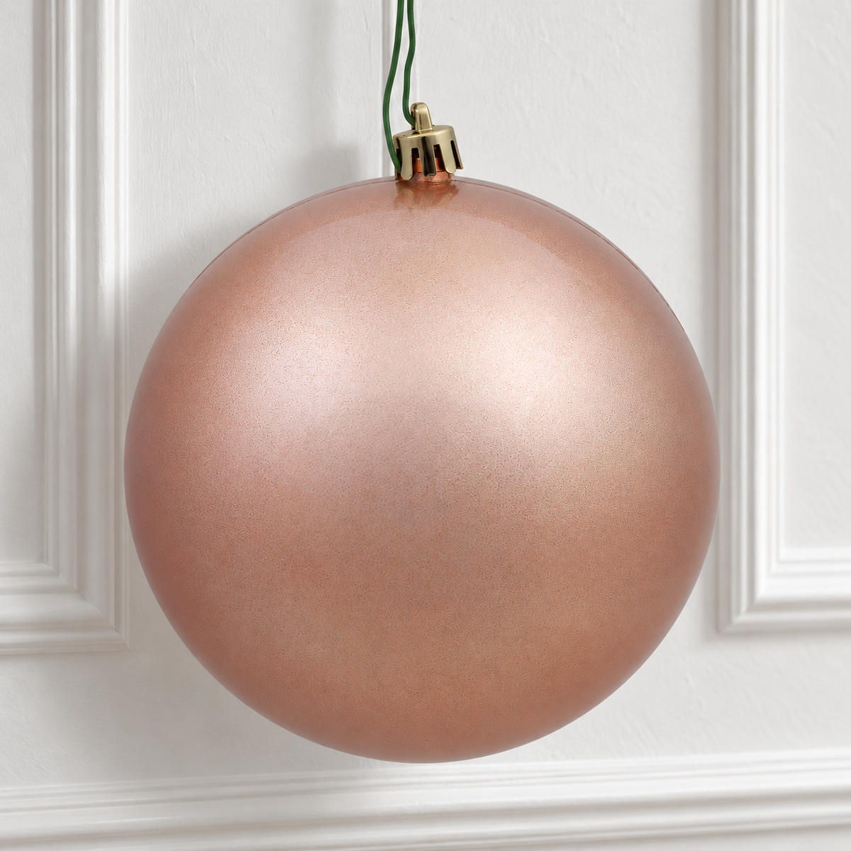 4" Shatterproof Ball Ornament - Rose Gold - Candy - UV Treated - Bag of 6 — view 2