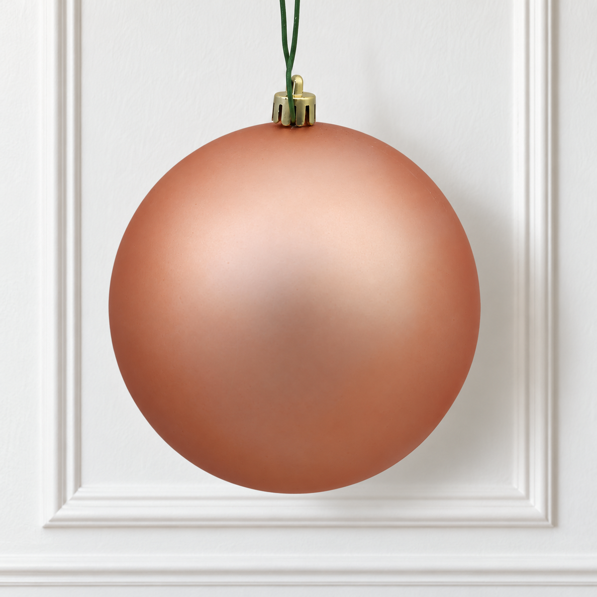 4" Shatterproof Ball Ornament - Rose Gold - Matte - UV Treated - Bag of 6 — view 2