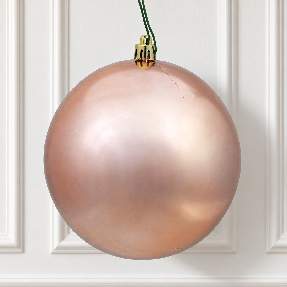 4" Shatterproof Ball Ornament - Rose Gold - Shiny - UV Treated - Bag of 6 — view 2