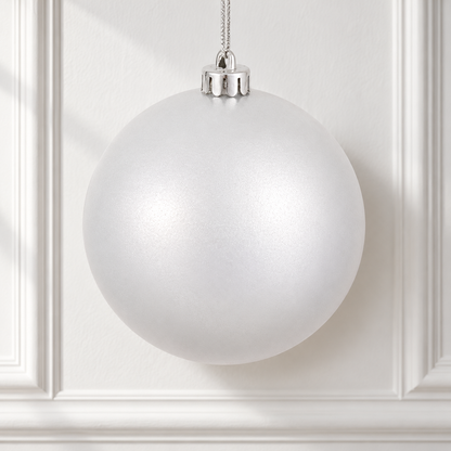 4" Shatterproof Ball Ornament - Silver - Candy - Bag of 6 — view 2