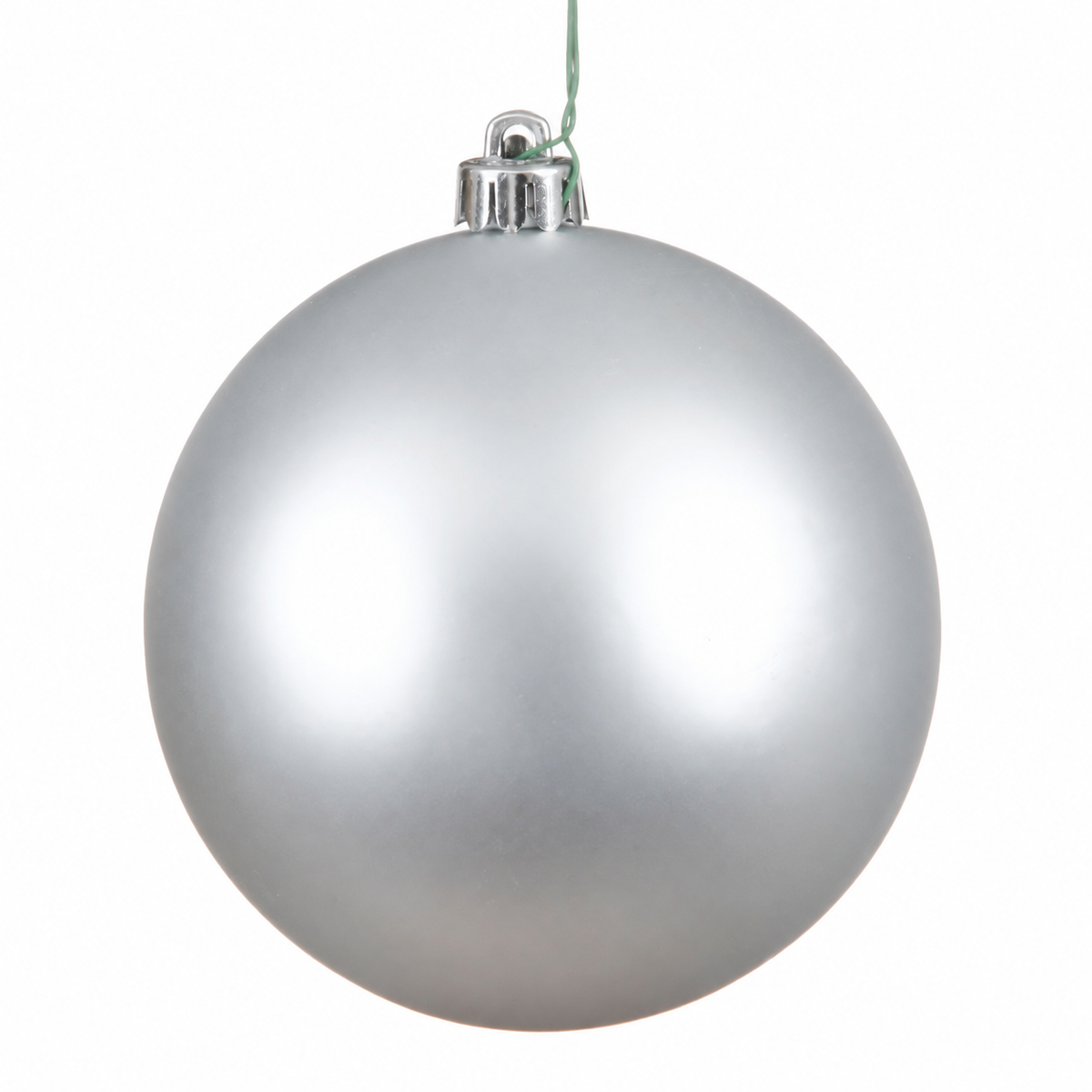 4" Shatterproof Ball Ornament - Silver - Matte - UV Treated - Bag of 6 — view 1