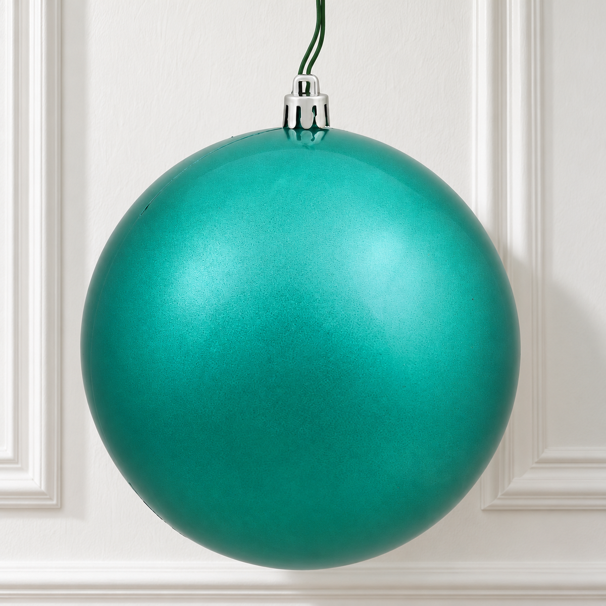 4" Shatterproof Ball Ornament - Teal - Glitter - Bag of 6 — view 2