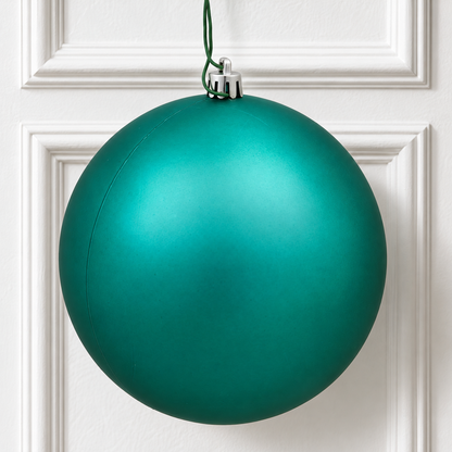 4" Shatterproof Ball Ornament - Teal - Matte - UV Treated - Bag of 6 — view 2