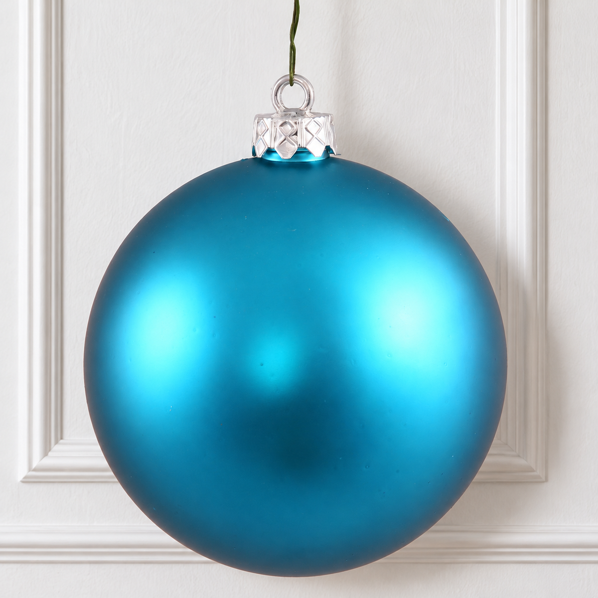 4" Shatterproof Ball Ornament - Turquoise - Matte - UV Treated - Bag of 6 — view 2