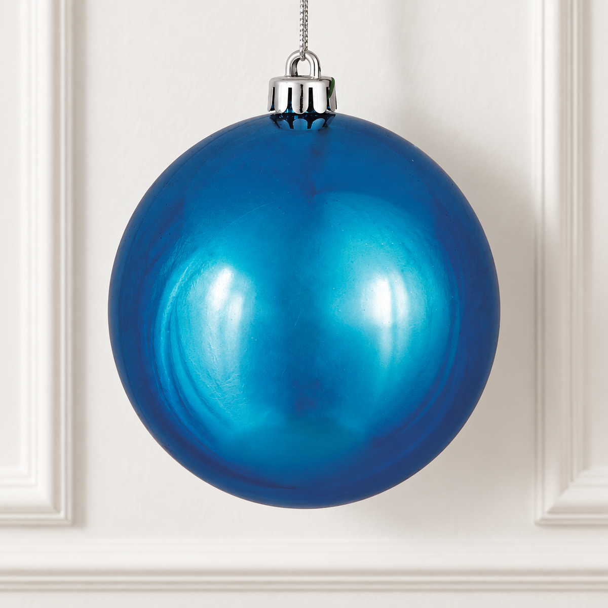 4" Shatterproof Ball Ornament - Turquoise - Shiny - UV Treated - Bag of 6 — view 2
