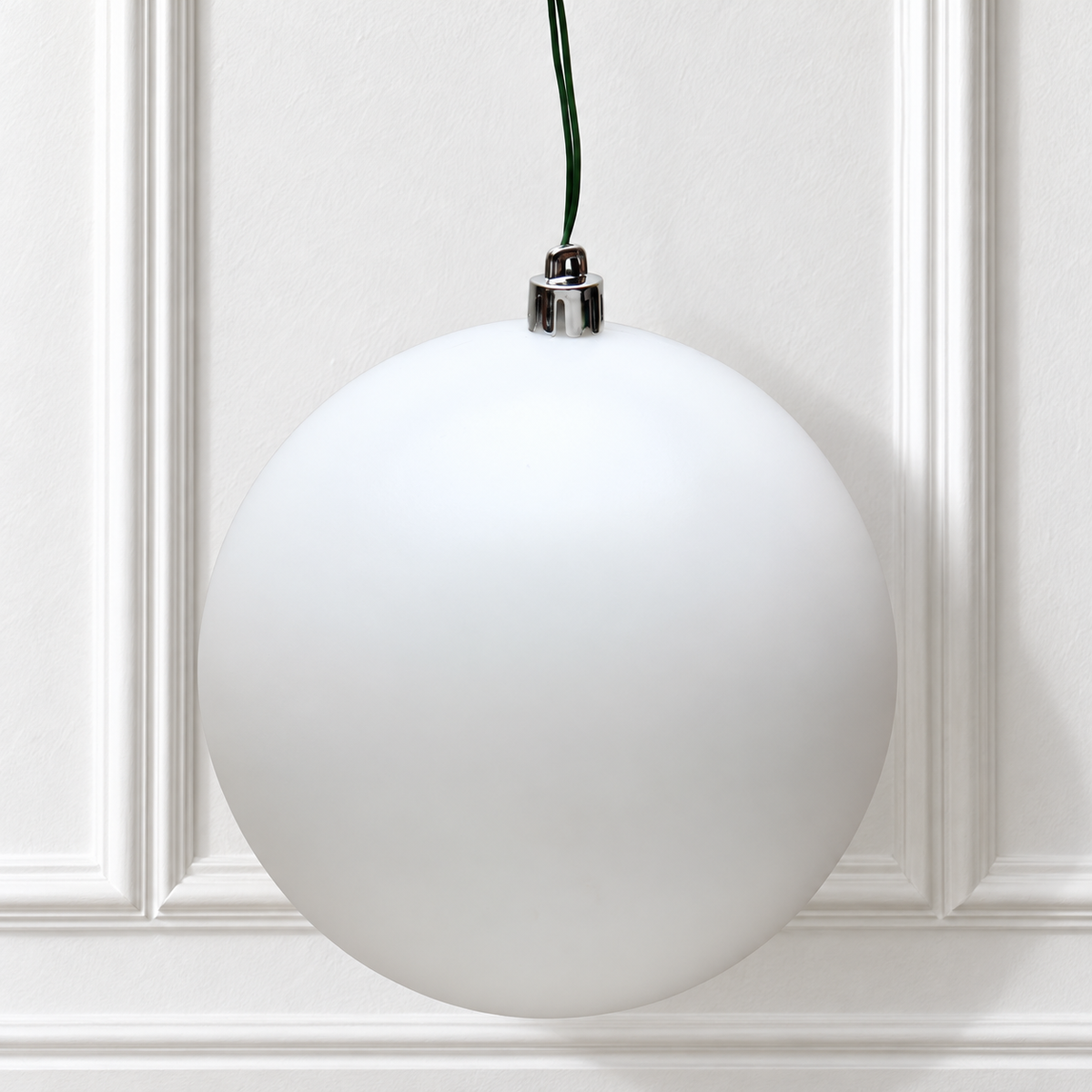 4" UV Treated Ball Ornament - White - Matte - Set of 6 — view 2
