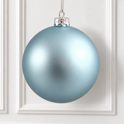 6" Shatterproof Ball Ornament - Baby Blue - Matte - UV Treated - Bag of 4 — view 2