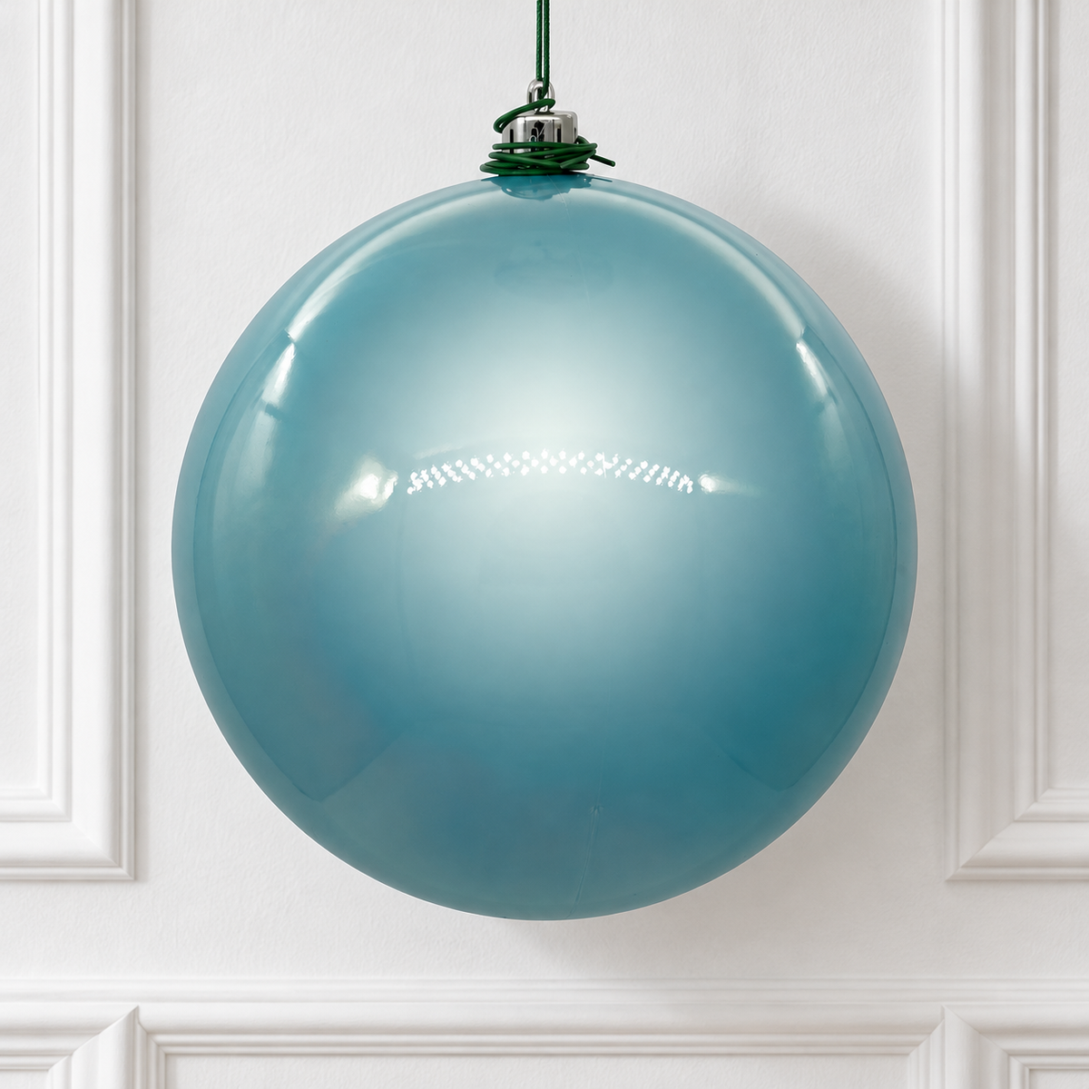 6" Shatterproof Ball Ornament - Baby Blue - Pearl - UV Treated - Bag of 4 — view 2