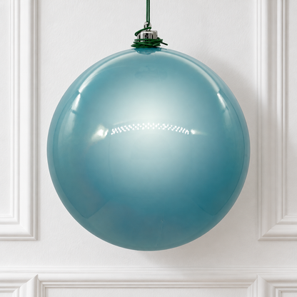 6" Shatterproof Ball Ornament - Baby Blue - Pearl - UV Treated - Bag of 4 — view 2