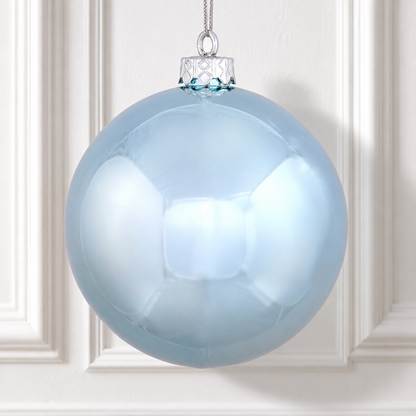 6" Shatterproof Ball Ornament - Baby Blue - Shiny - UV Treated - Bag of 4 — view 2