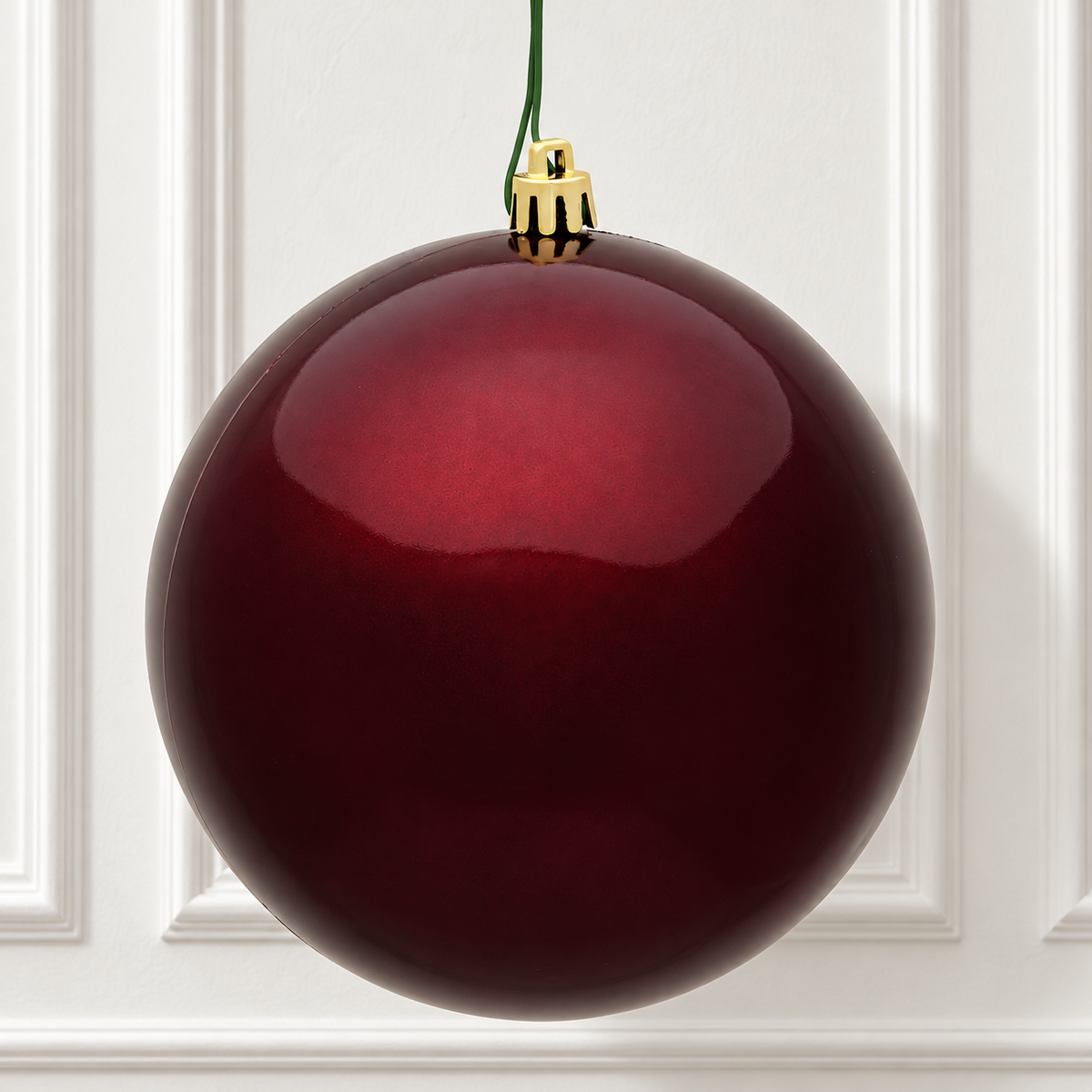 6" Shatterproof Ball Ornament - Burgundy - Candy - UV Treated - Bag of 4 — view 2