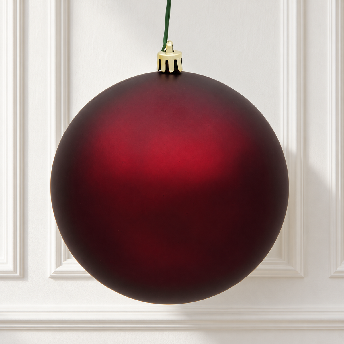 6" Shatterproof Ball Ornament - Burgundy - Matte - UV Treated - Bag of 4 — view 2