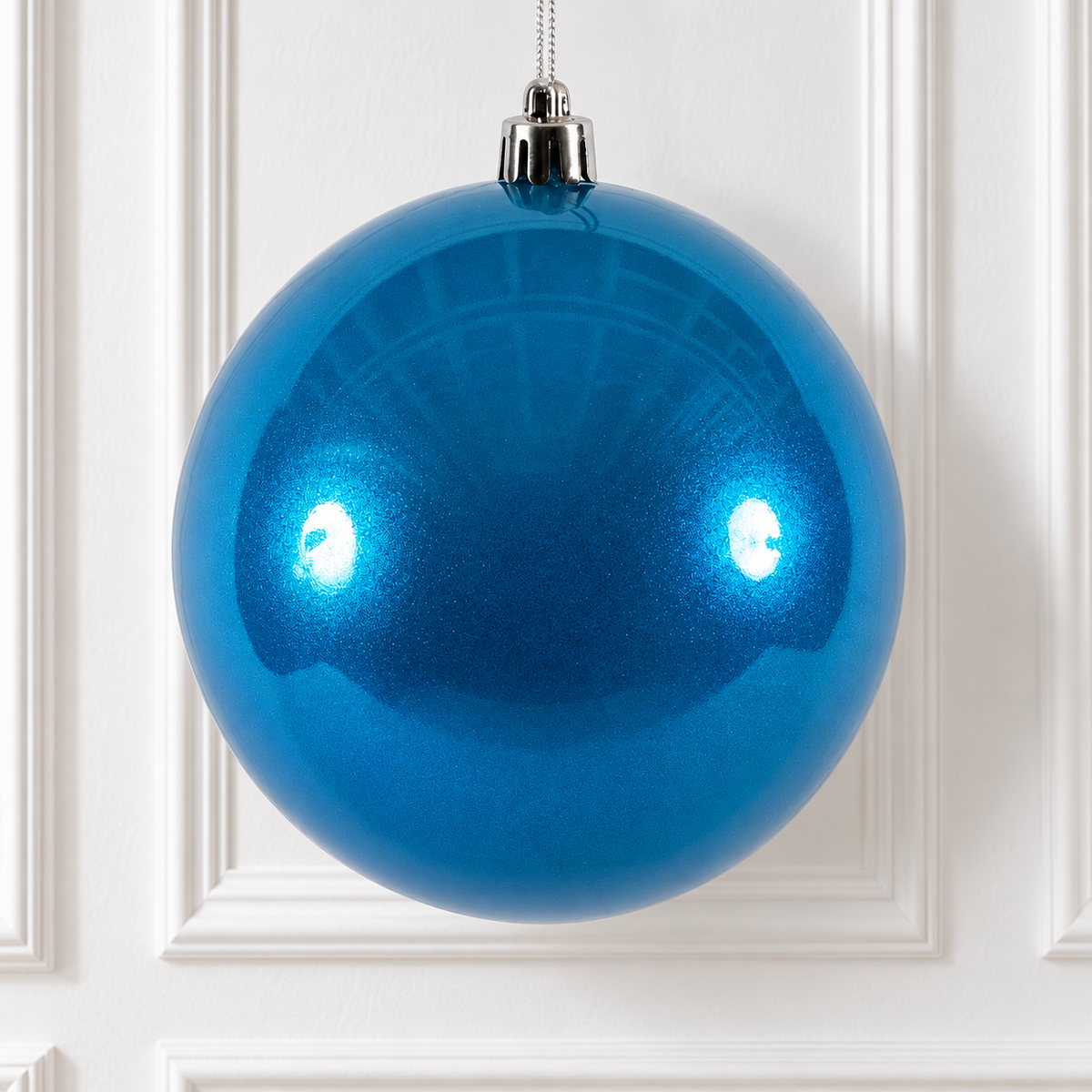 6" Shatterproof Ball Ornament - Blue - Candy - UV Treated - Bag of 4 — view 2