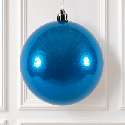 6" Shatterproof Ball Ornament - Blue - Candy - UV Treated - Bag of 4 — view 2