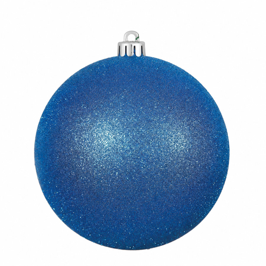 6" Shatterproof Ball Ornament - Blue - Glitter - Bag of 4 6" (Set of 4)- Glitter