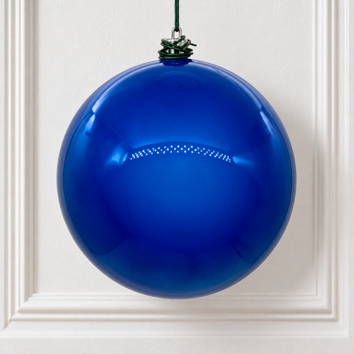 6" Shatterproof Ball Ornament - Blue - Pearl - UV Treated - Bag of 4 — view 2