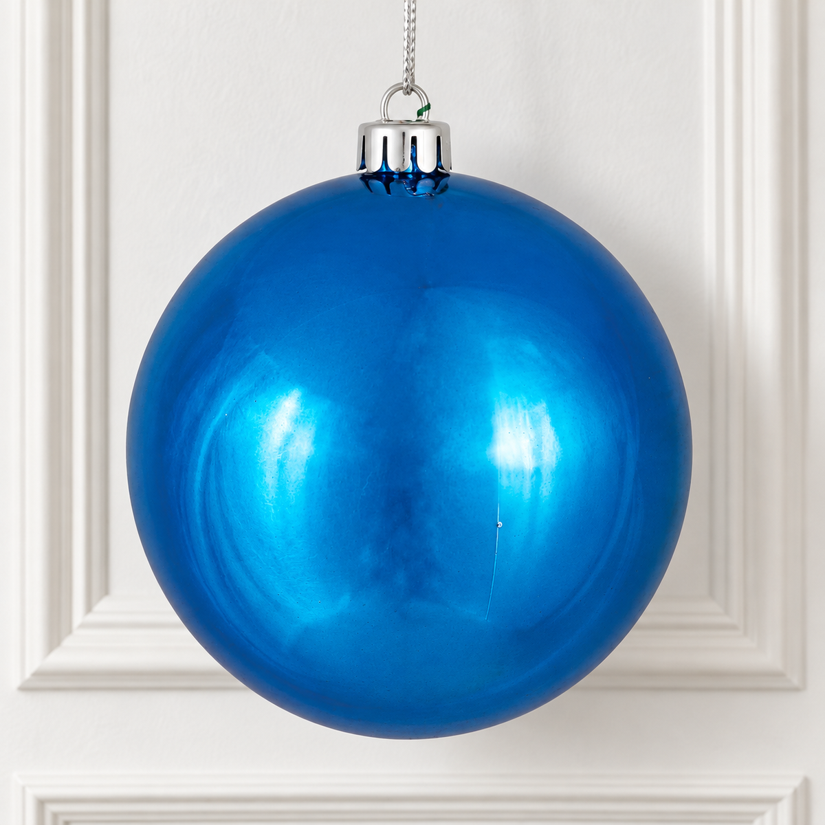 6" Shatterproof Ball Ornament - Blue - Shiny - UV Treated - Bag of 4 — view 2