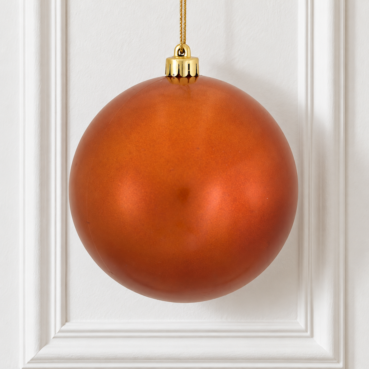 6" Shatterproof Ball Ornament - Burnished Orange - Candy - UV Treated - Bag of 4 — view 2