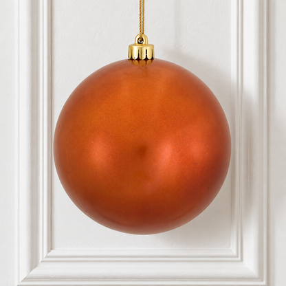 6" Shatterproof Ball Ornament - Burnished Orange - Candy - UV Treated - Bag of 4 — view 2