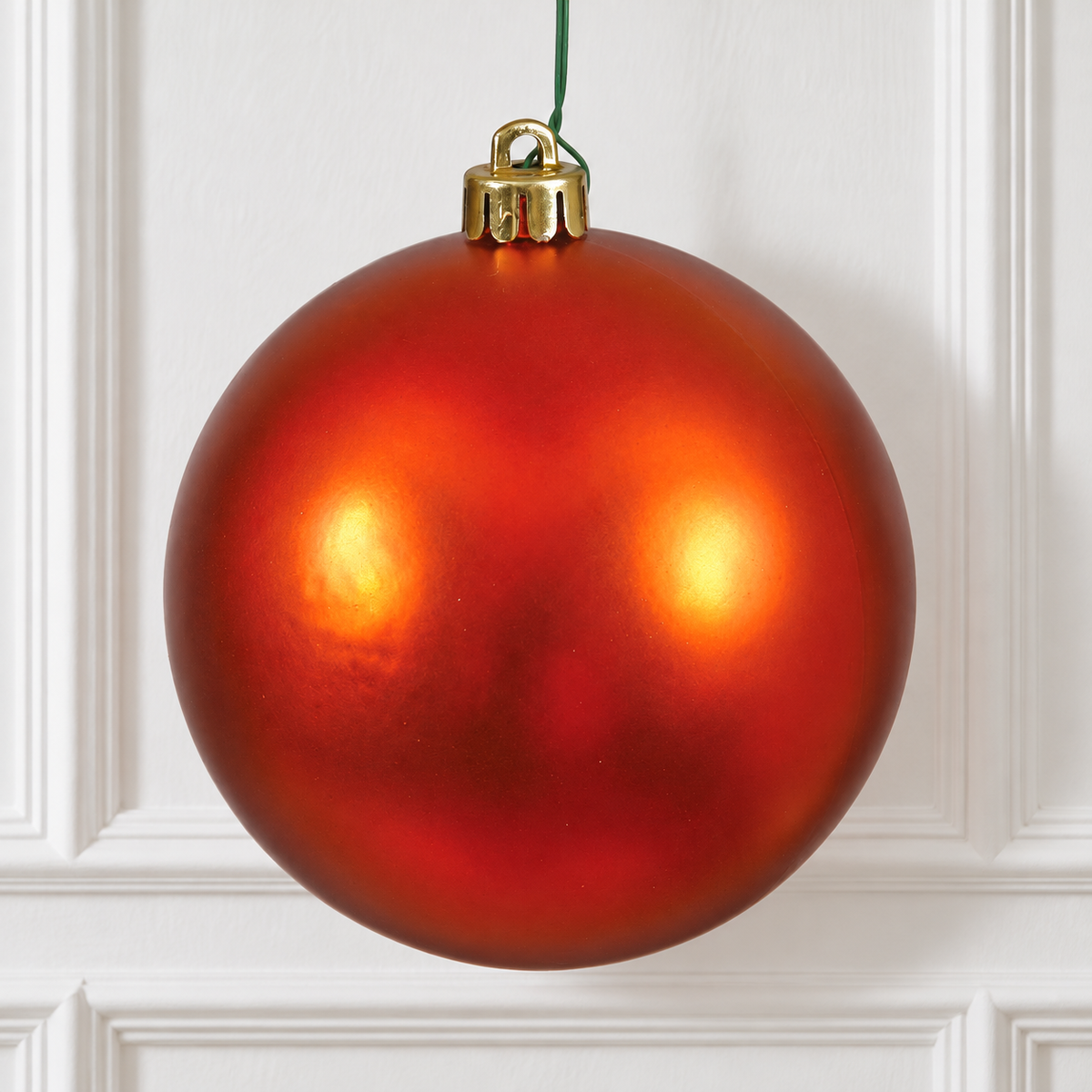 6" Shatterproof Ball Ornament - Burnished Orange - Matte - UV Treated - Bag of 4 — view 2