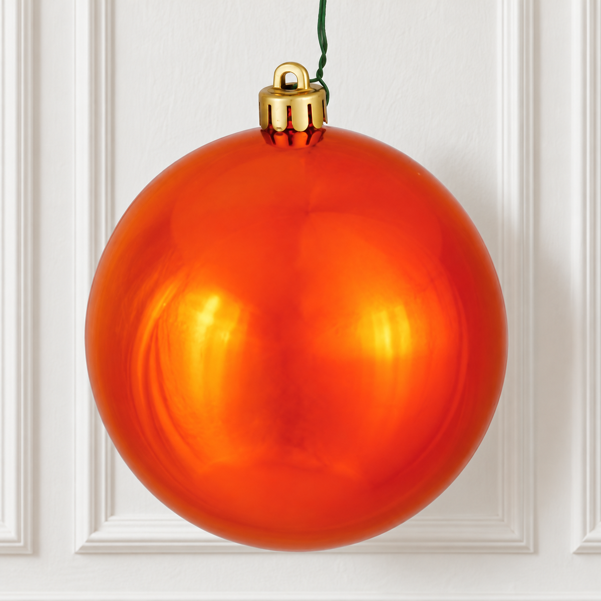 6" Shatterproof Ball Ornament - Burnished Orange - Shiny - UV Treated - Bag of 4 — view 2