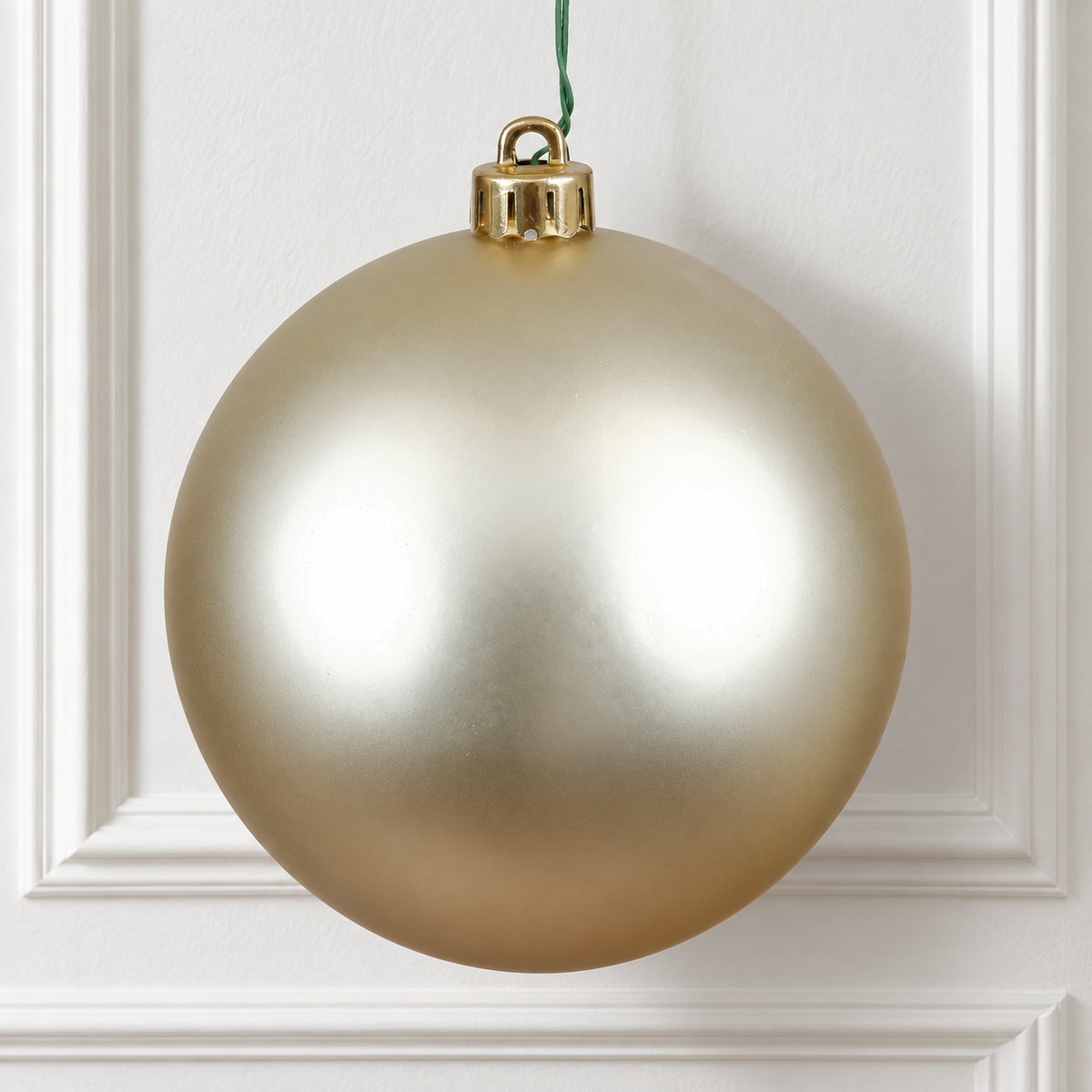 6" Shatterproof Ball Ornament - Champagne - Matte - UV Treated - Bag of 4 — view 2